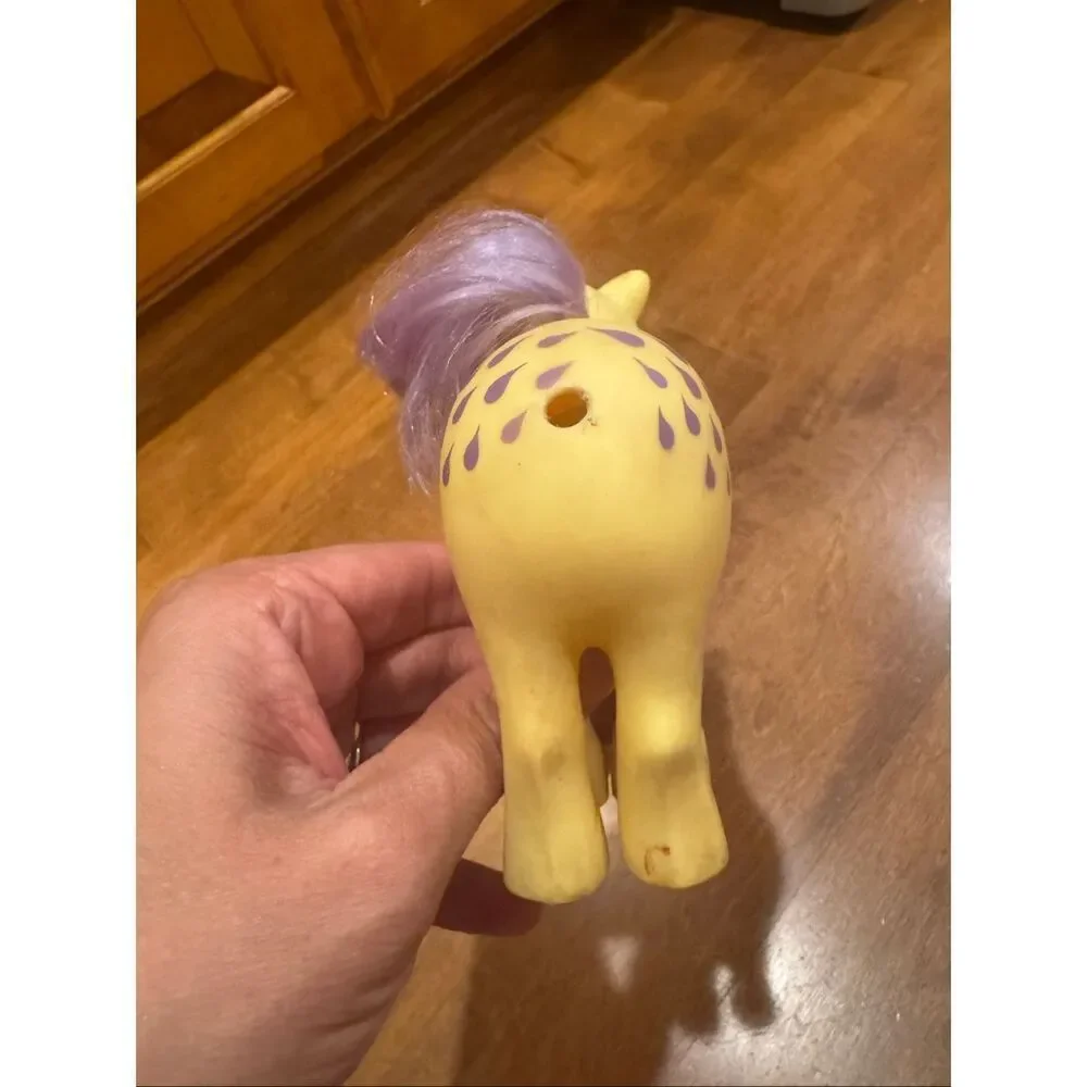 Vintage G1 My Little Pony Lemon Drop 1982 Hasbro Yellow Pony Purple Hair Tail Mi
